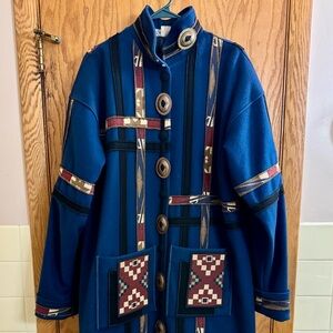 Vintage 100% Wool Western Aztec Coloratura Coat L